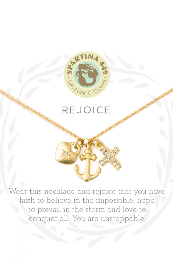 Sea La Vie Necklace - Gold Rejoice Faith Hope Love