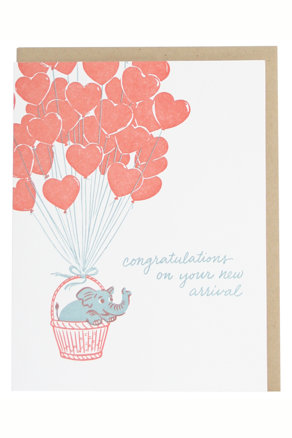 Smudgey Greeting Card - Baby Elephant & Balloons