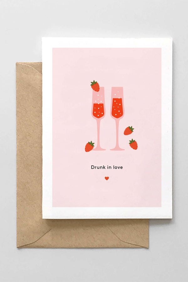 Clever Valentine Greeting Card - Drunk in Love