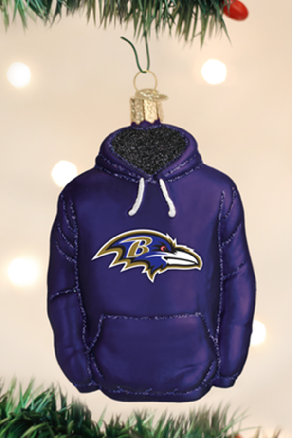 Glass Ornament - Baltimore Ravens Hoodie