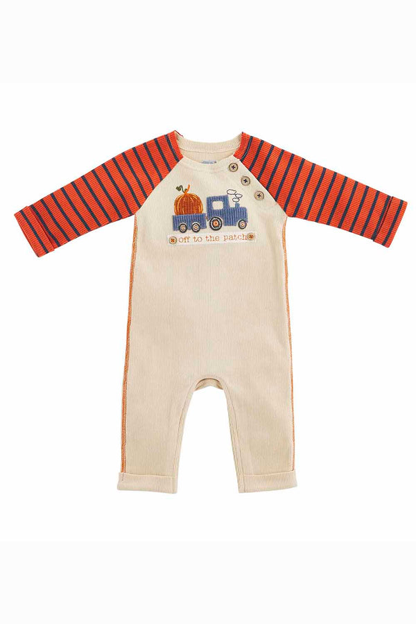 Baby Outfit - Rib Pumpkin Tractor
