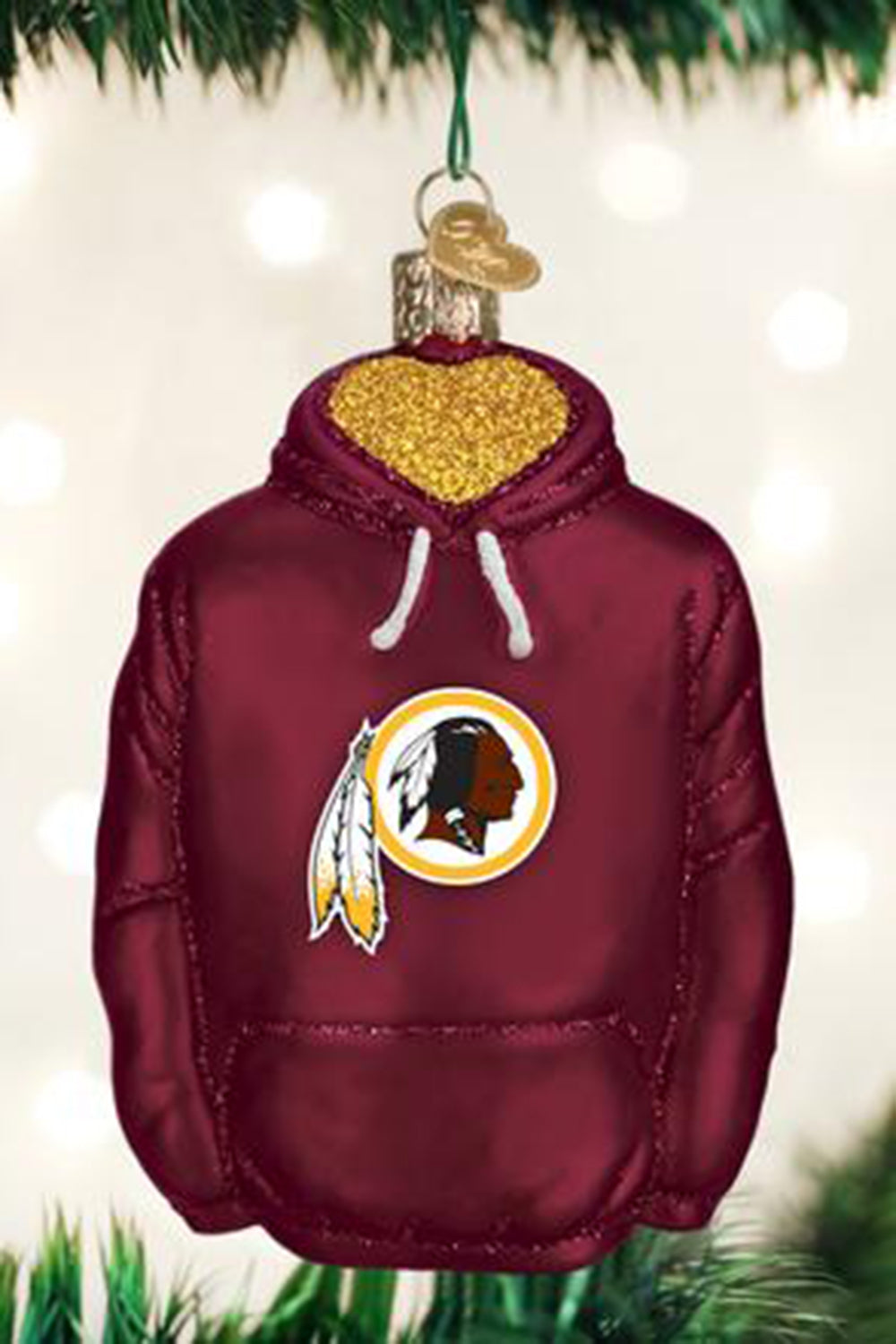 Glass Ornament - Redskins Hoodie