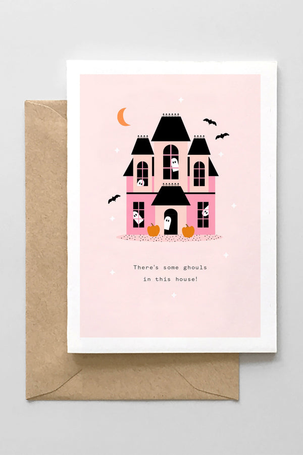 MB Halloween Greeting Card - Ghouls in This House