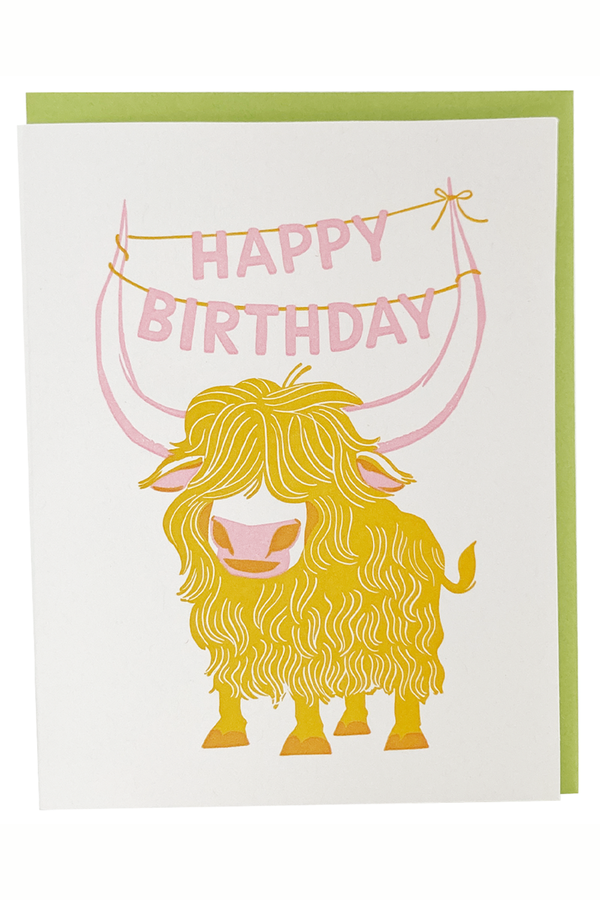 Smudgey Greeting Card - Birthday Yak
