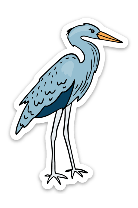 Trendy Sticker - Blue Heron
