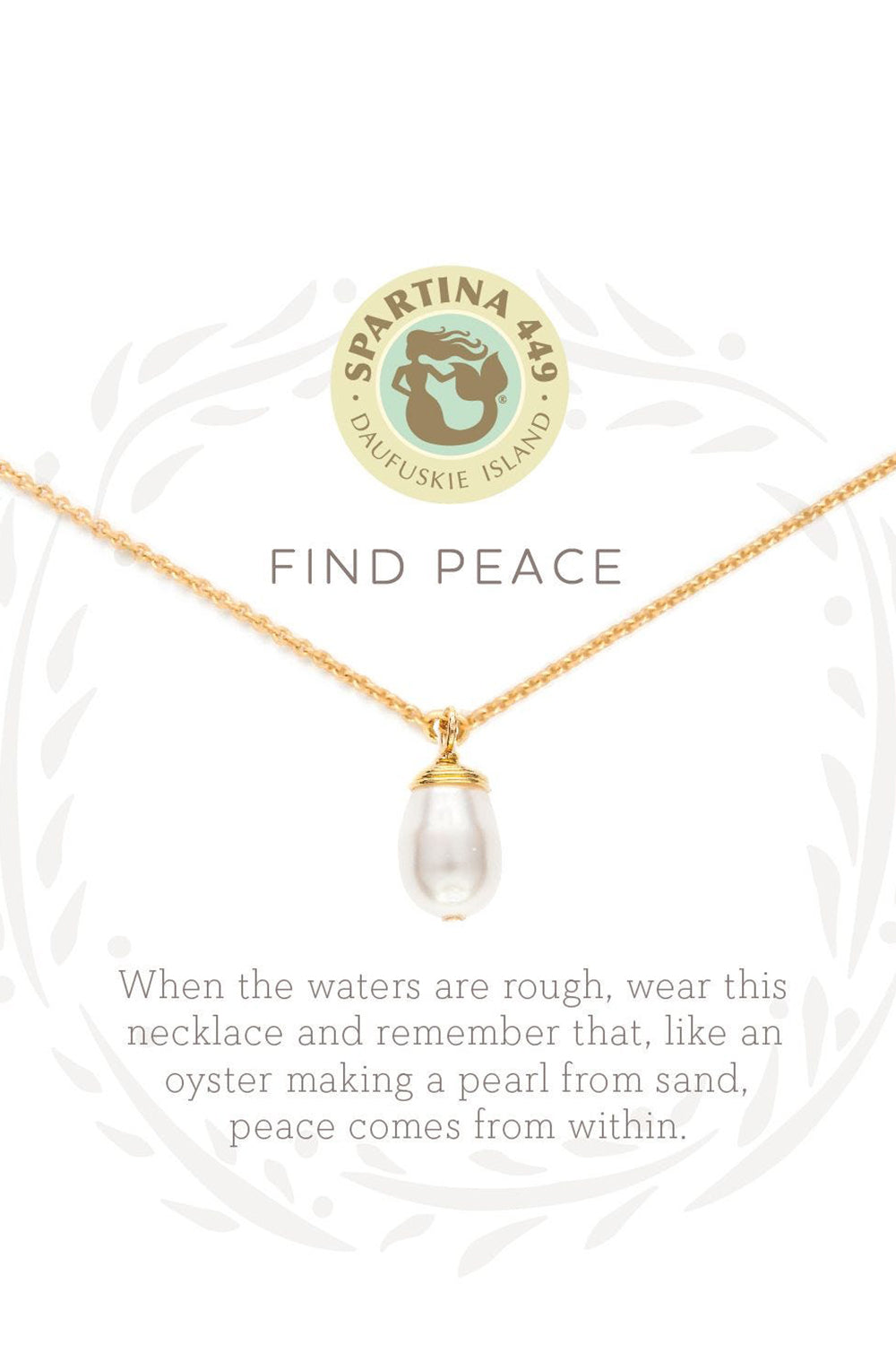 Sea La Vie Necklace - Gold Find Peace Pearl