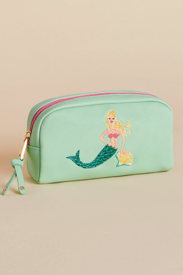 Embroidered Travel Case - Seafoam Mermaid