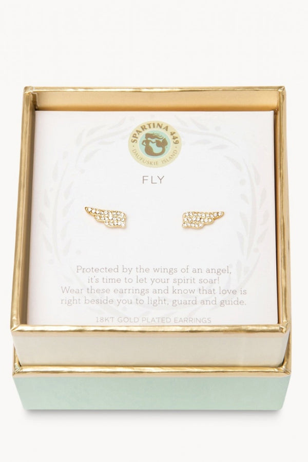 Sea La Vie Earrings - Gold Fly Wings
