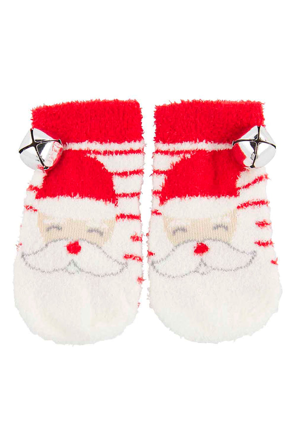 Baby Socks - Holiday Chenille Santa