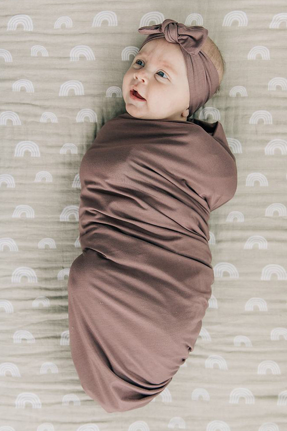 Baby Stretch Swaddle Blanket - Plum
