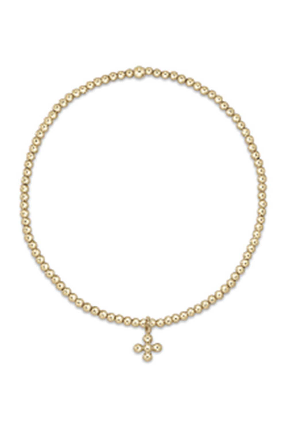 EN Classic Beaded Signature Cross Charm Bracelet - Gold