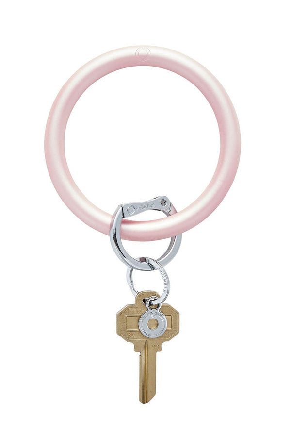 Silicone Big O Key Ring - Pearlized Rosé