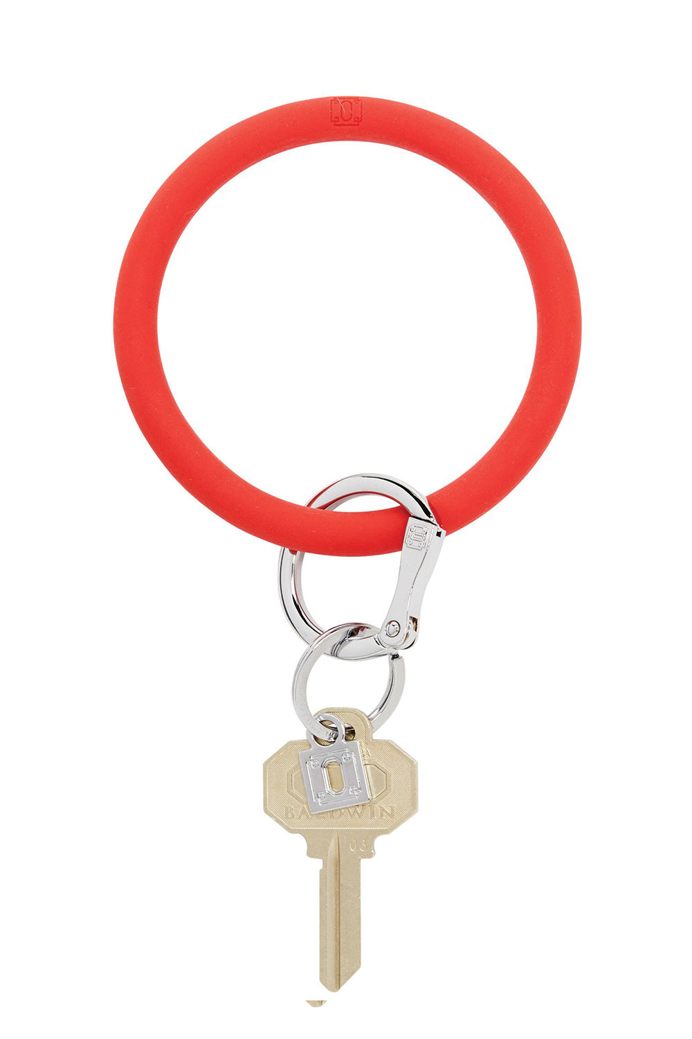 Silicone Big O Key Ring - Solid Cherry on Top Red