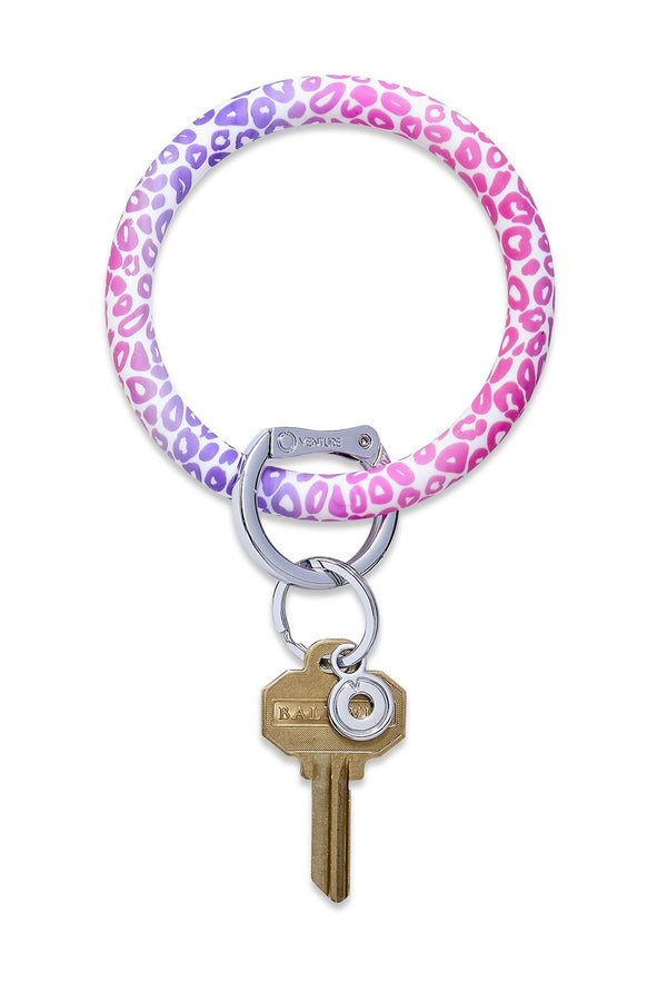 Silicone Big O Key Ring - Print Pink Cheetah