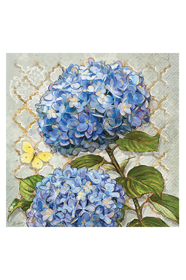 Cocktail Napkin Pack - Blue Heirloom Flowers