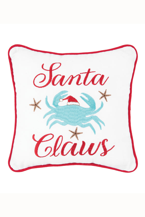 Mini Holiday Pillow - Santa Claws