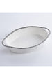Salerno Oval Baking Dish - White Silver
