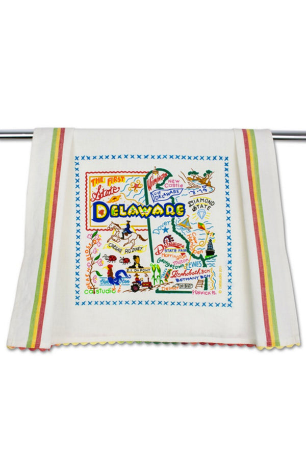 CS Embroidered Dish Towel - Delaware