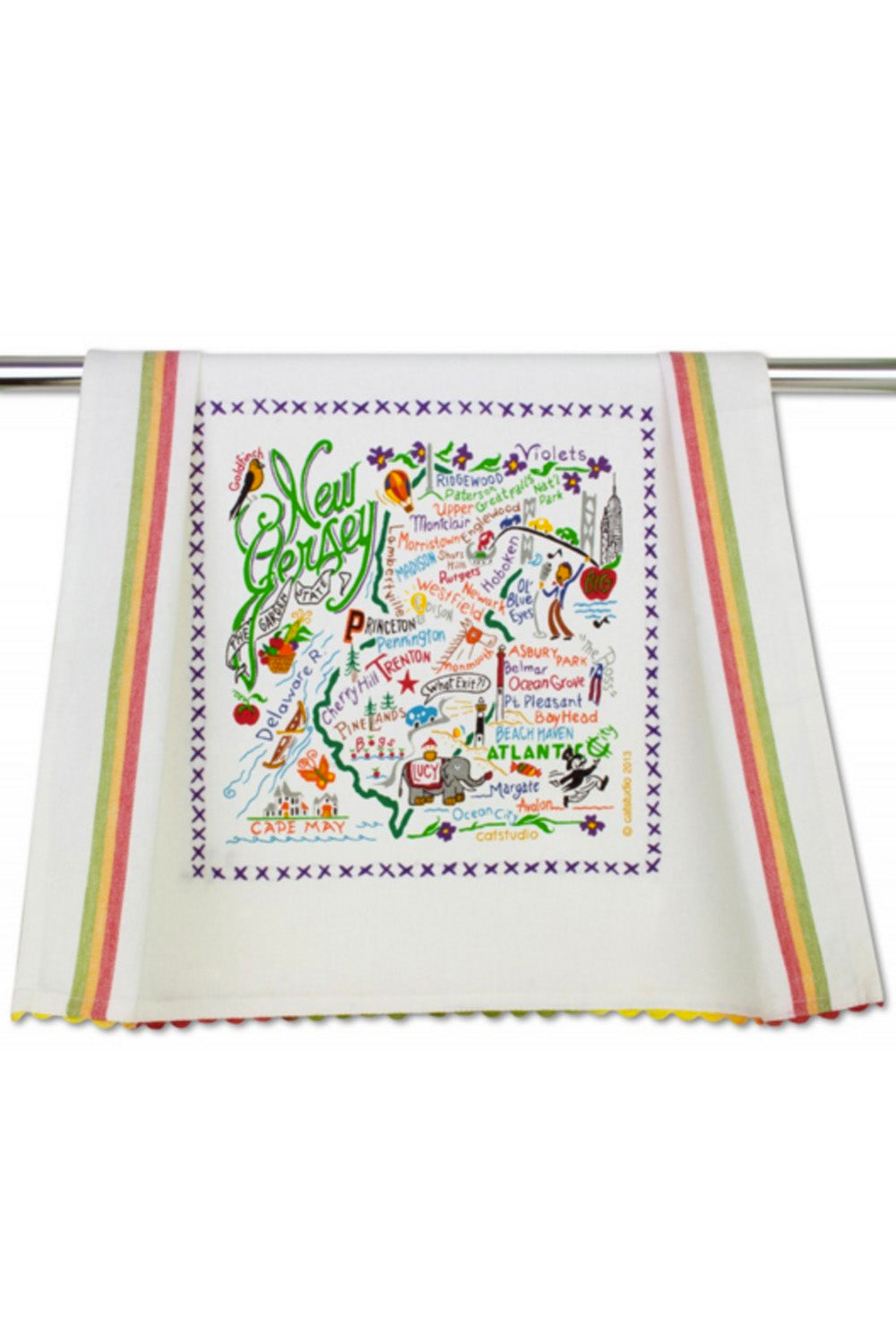 CS Embroidered Dish Towel - New Jersey