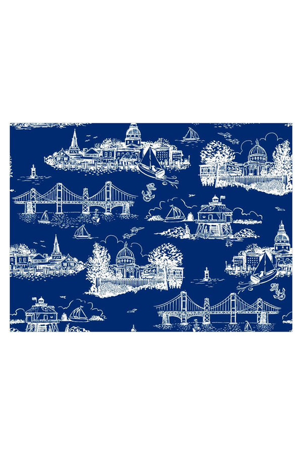 SCOUT Floor Mat - "Exclusive Annapolis at Whimsicality - White on Navy"