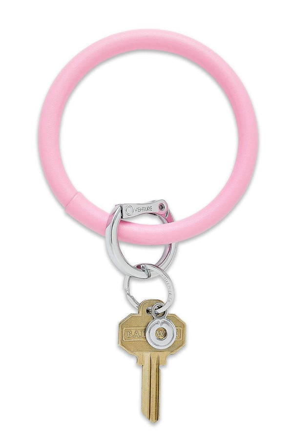 Leather Big O Key Ring - Solid Cotton Candy