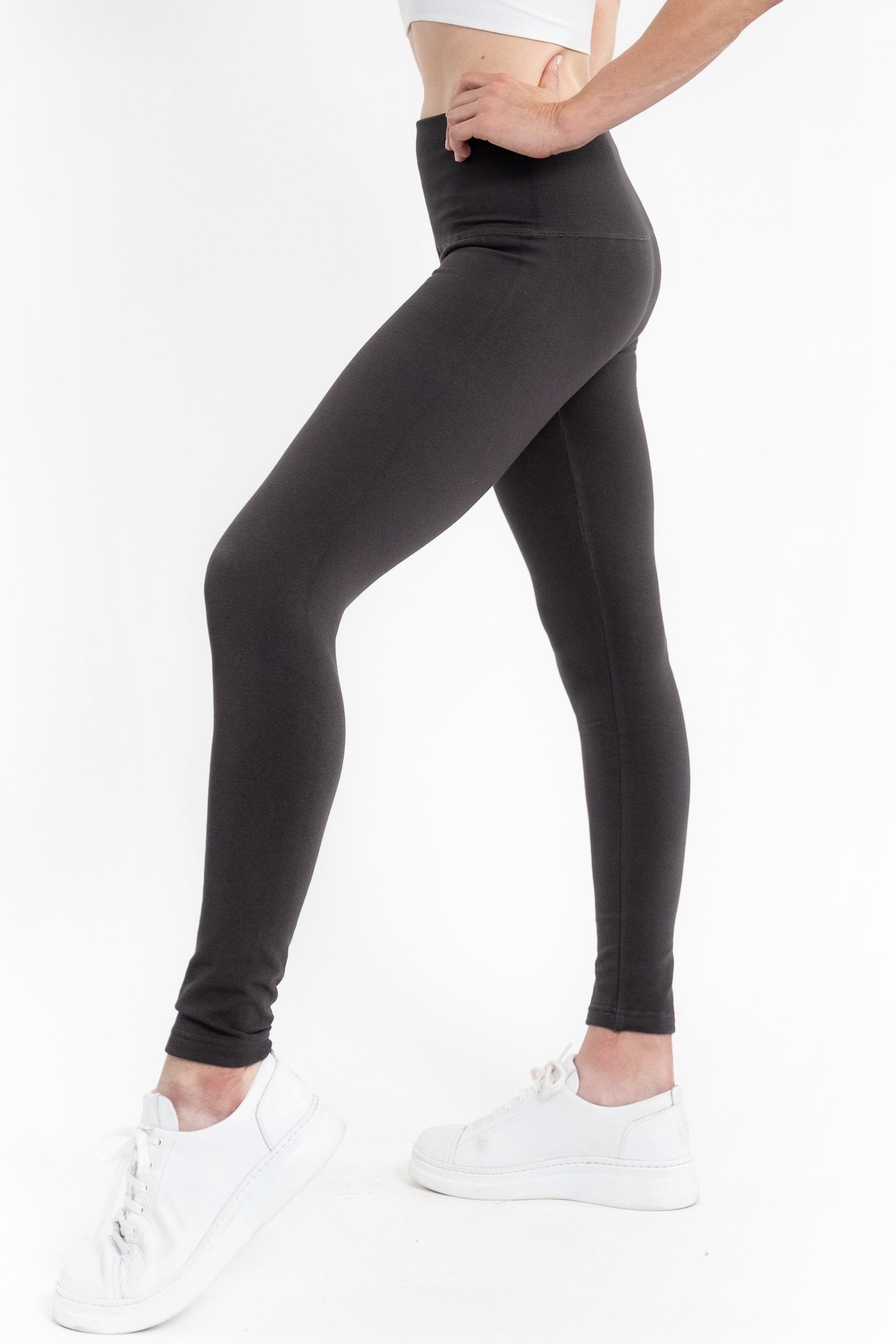 High Waisted Control Top Leggings - Charcoal – Shop Whimsicality