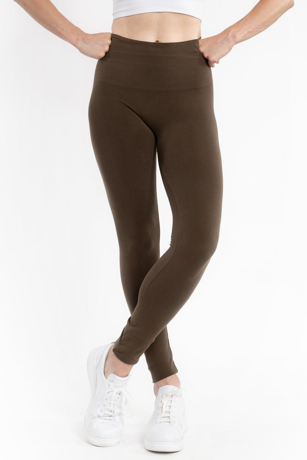 High Waisted Control Top Leggings - Olive