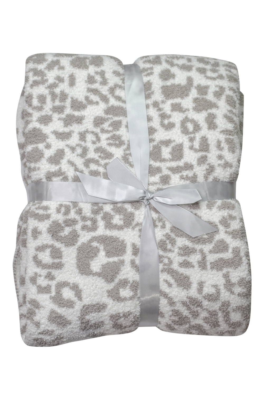 Luxury Leopard Throw Blanket - Ivory / Taupe