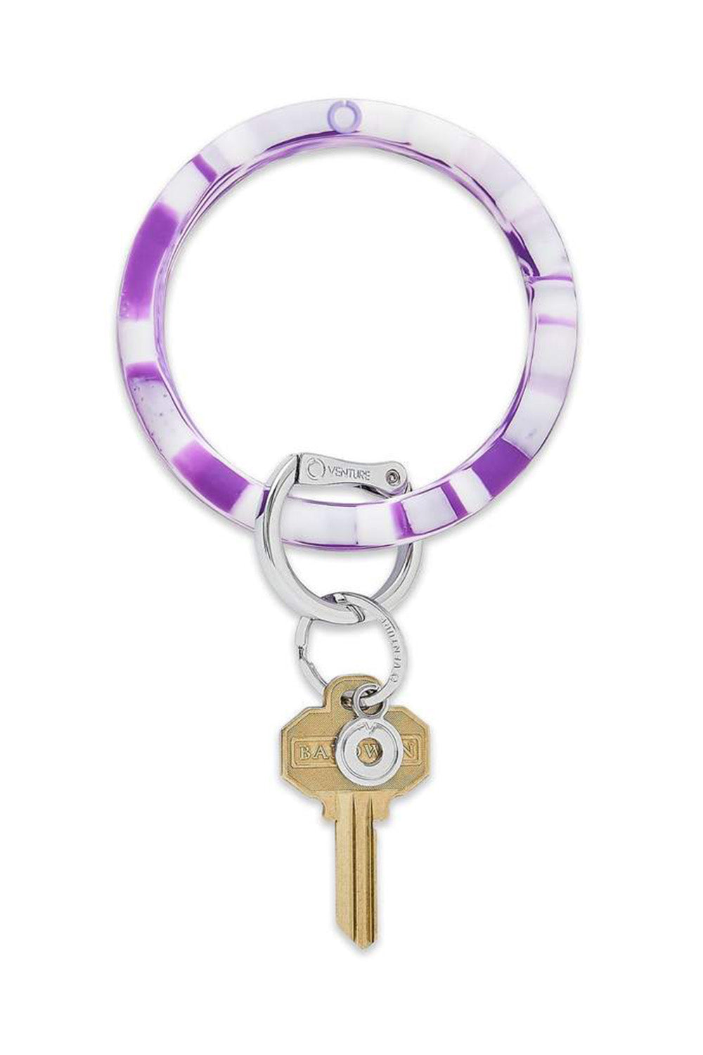 Silicone Big O Key Ring - Marble Deep Purple