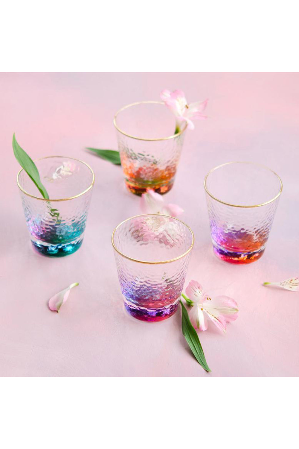 Colorful Bottom Cocktail Glass Set