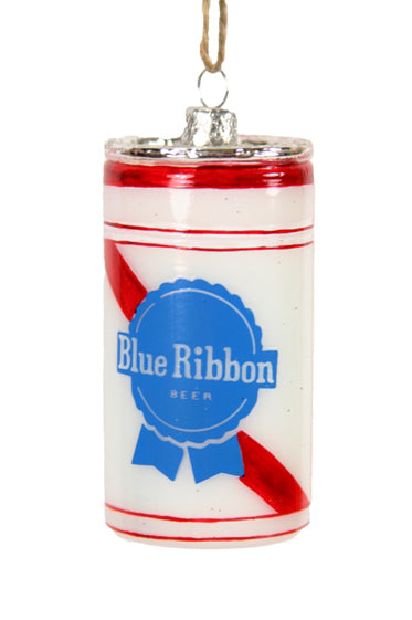 Glass Ornament - Blue Ribbon Beer