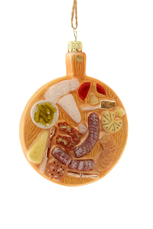 Glass Ornament - Small Tan Charcuterie Board