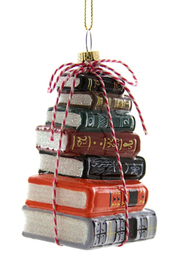 Glass Ornament - Stack of Tomes Books Traditional