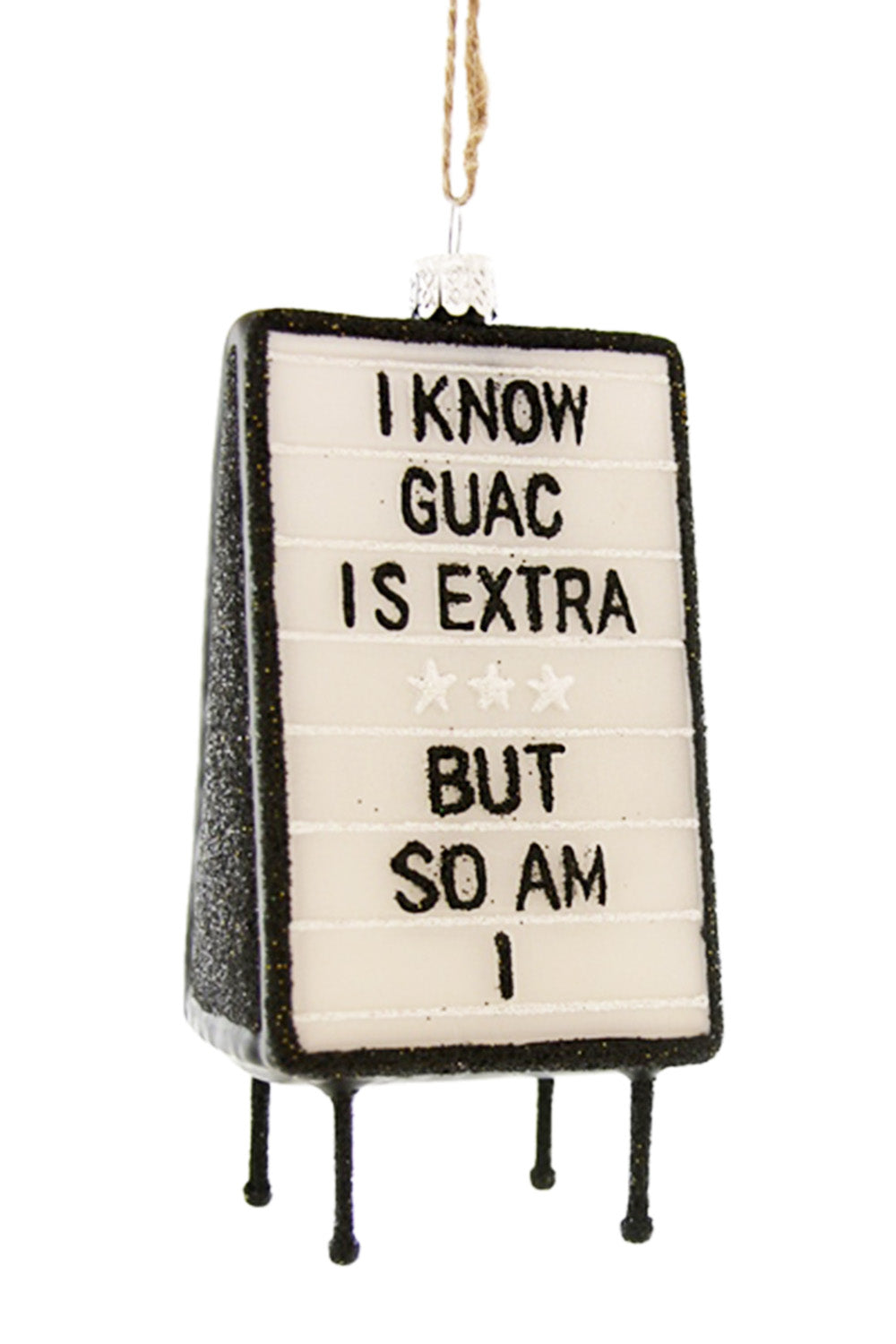 Glass Ornament - Guac is Extra Sign