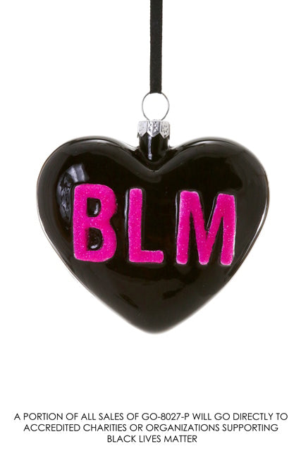 Glass Ornament - BLM Black Lives Matter Pink