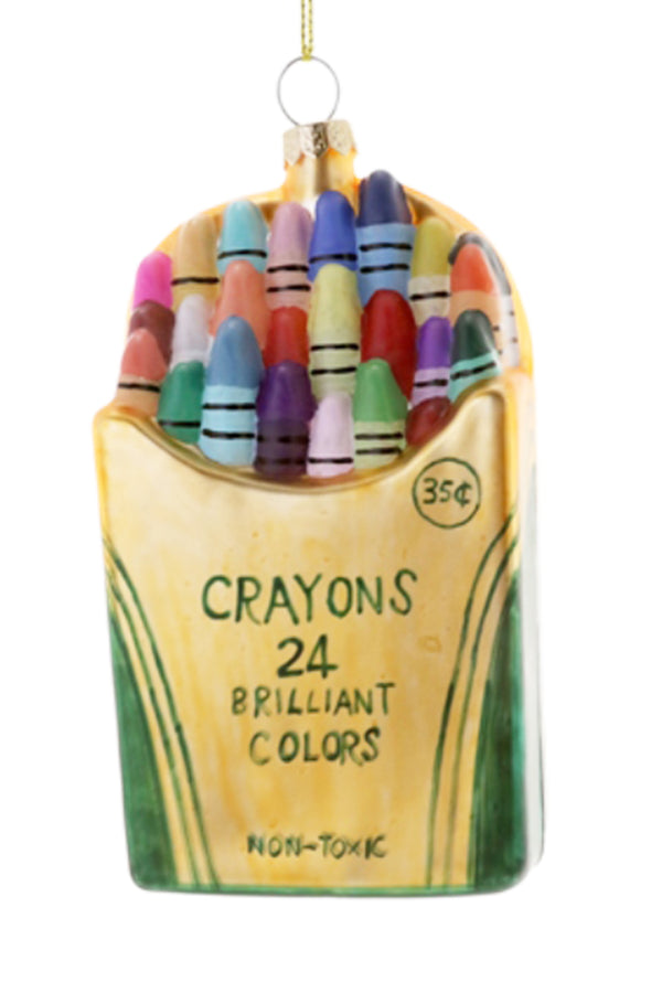Glass Ornament - Whimsical Crayon Box