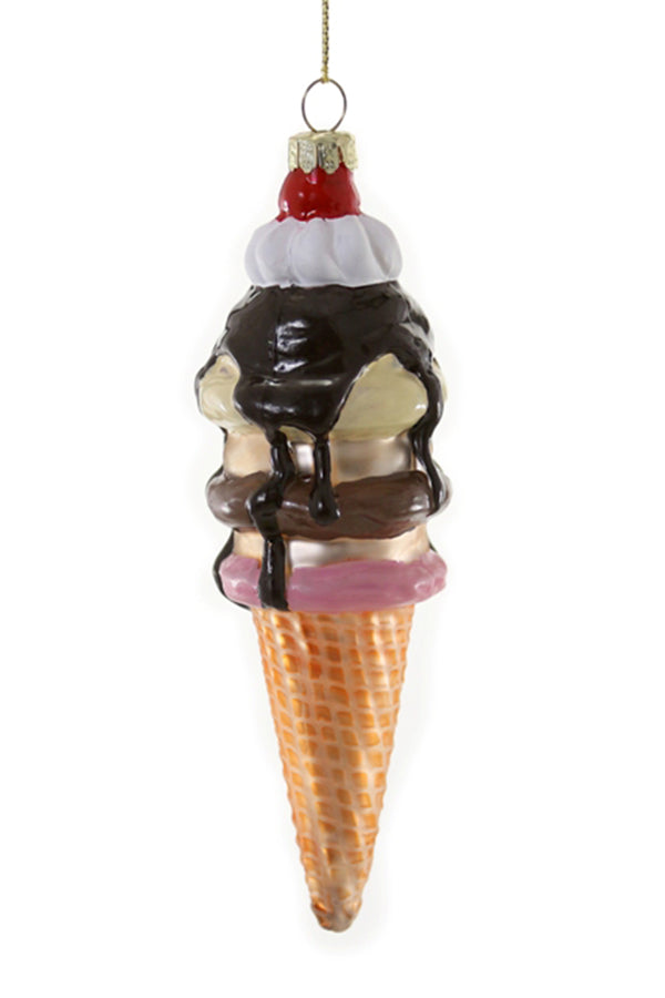 Glass Ornament - Triple Scoop Deluxe Ice Cream