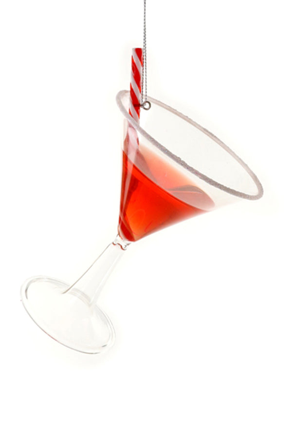 Glass Ornament - Candy Cane Martini