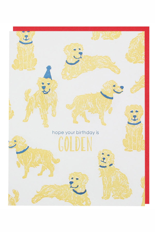 Smudgey Greeting Card - Birthday Golden Retriever