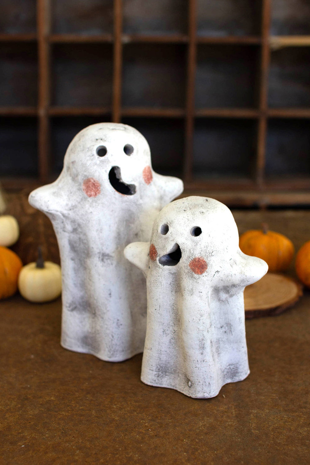 Clay Ghost Lantern Set