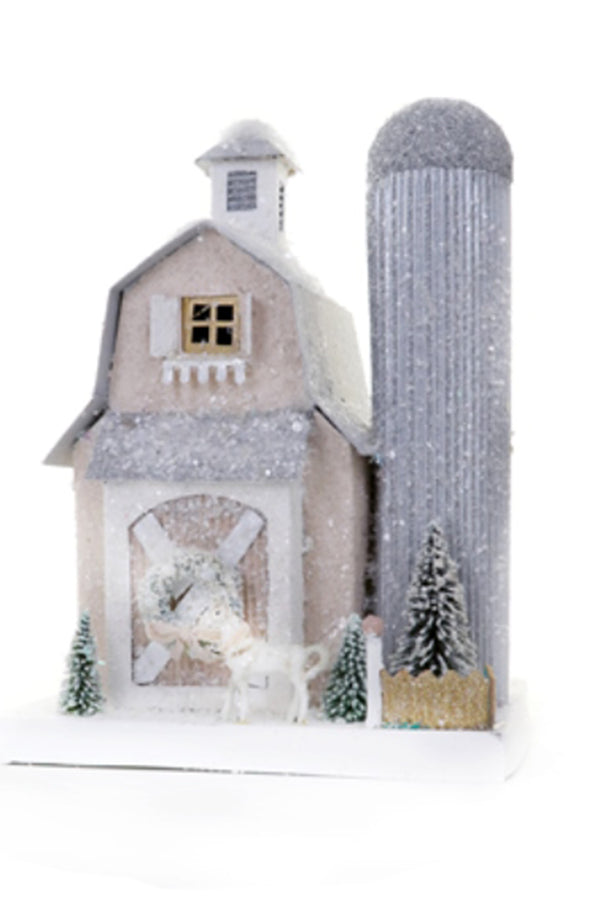 Whimsical Village House - Sparkly Winter Barn