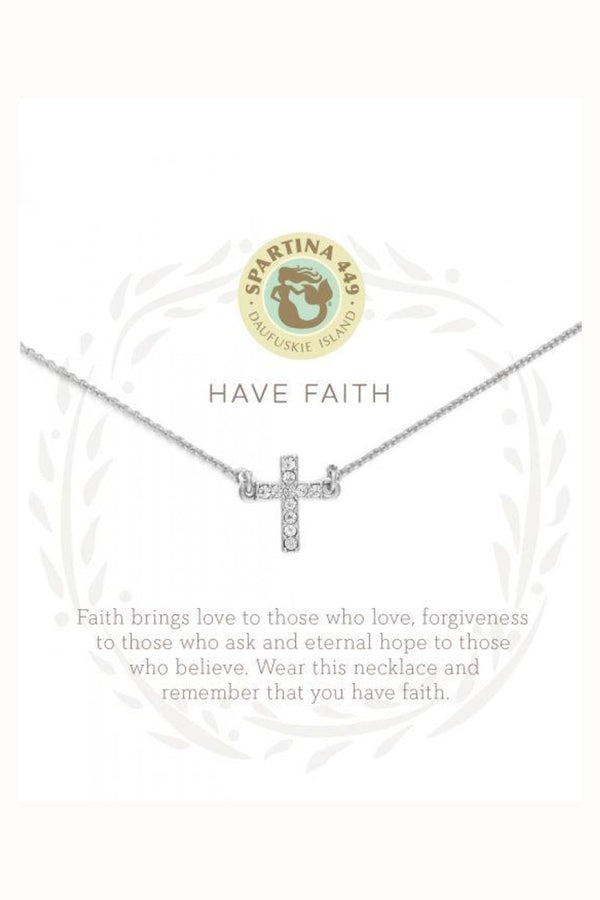 Sea La Vie Necklace - Silver Have Faith Cross