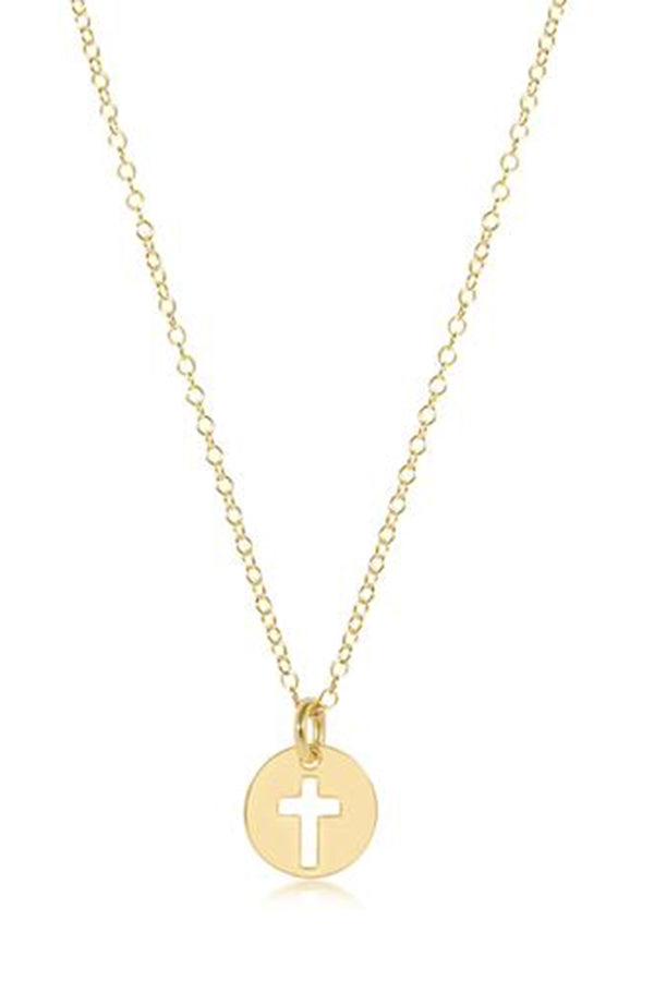 EN Blessed Cross DISC Charm Necklace - Gold