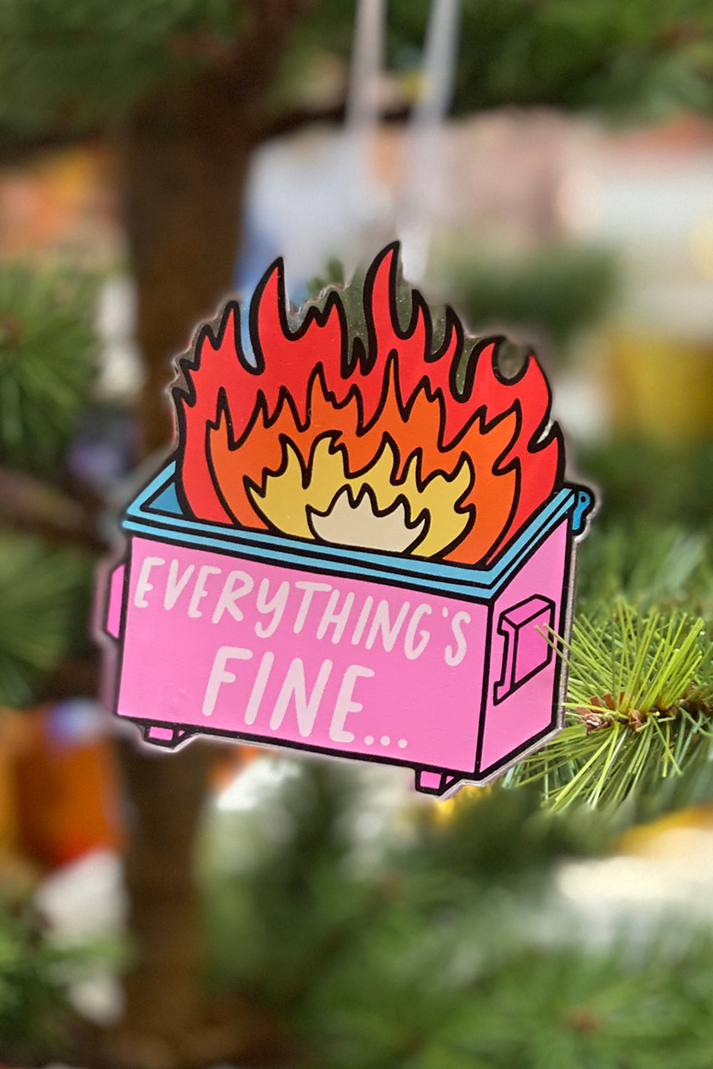 Acrylic Ornament - Trendy Dumpster Fire