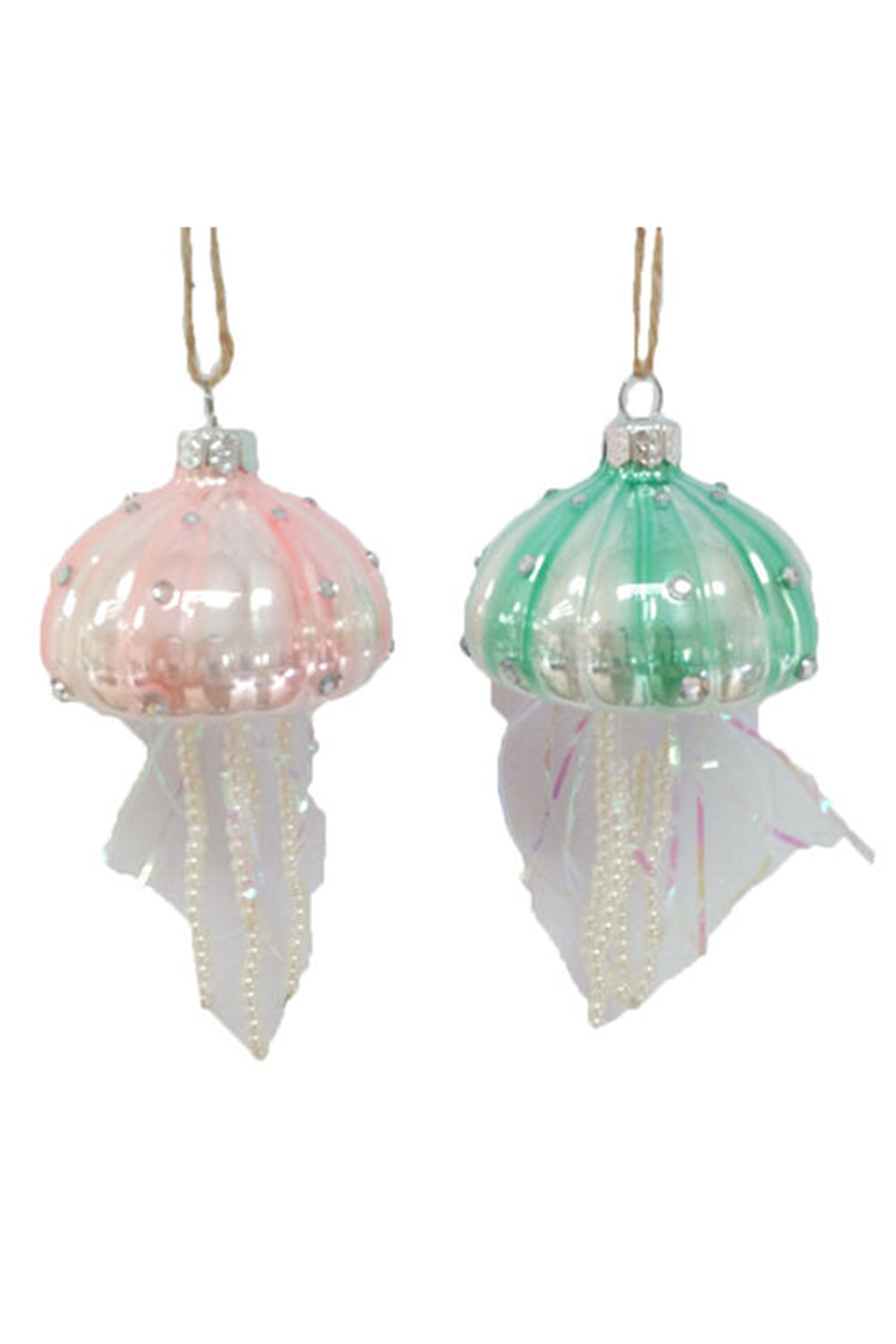 Glass Ornament - Pearl Jellyfish