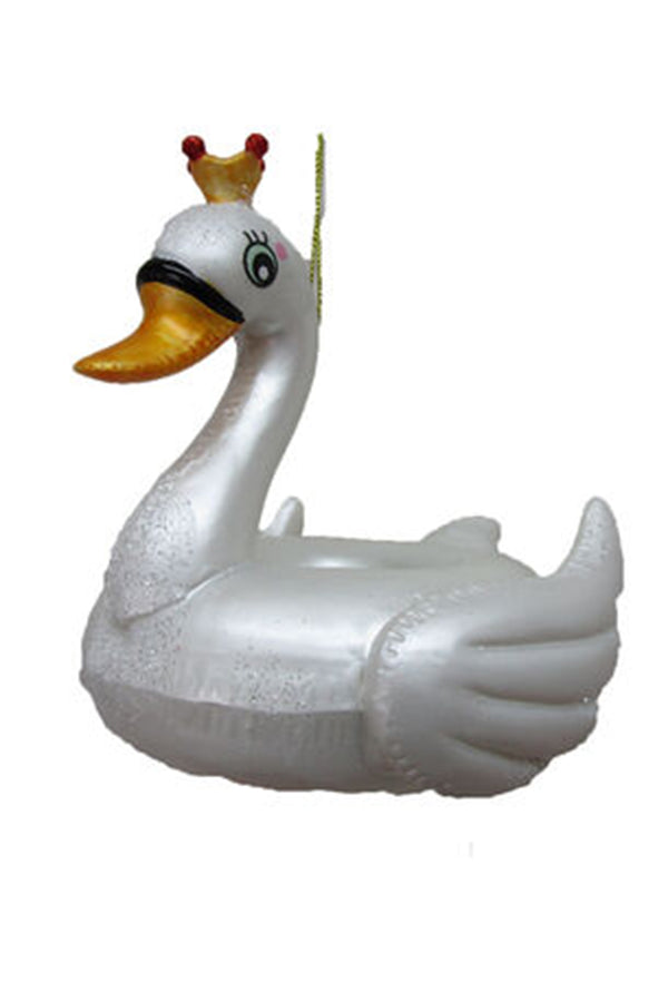 Glass Ornament - Large Swan Pool Float