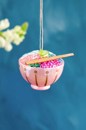 Glass Ornament - Pink Poke Bowl