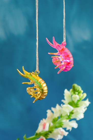 Glass Ornament - Neon Shrimp