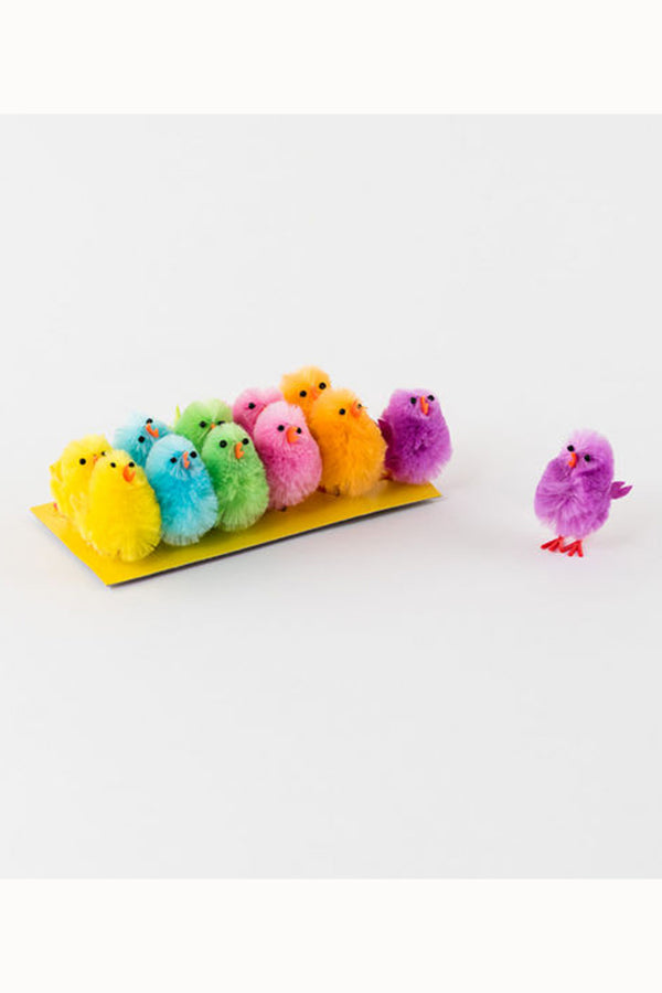 Set of 12 Colorful Chicks