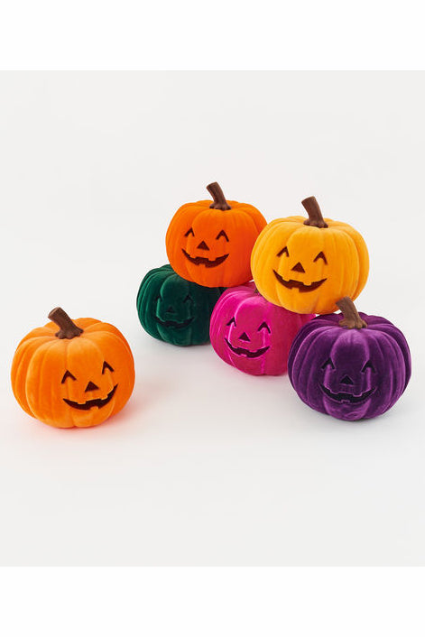 Flocked Jack-O-Lantern Figure